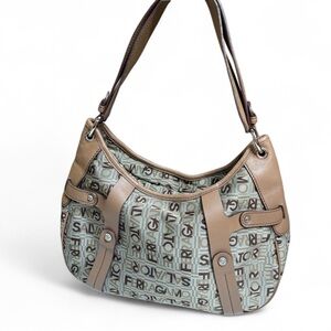 Salvatore Ferragamo Canvas & Leather Shoulder Bag with Callouts SOLD AS IS